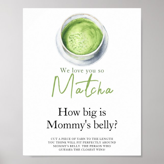 Baby is brewing Matcha How big is mummy's belly Poster (Front)