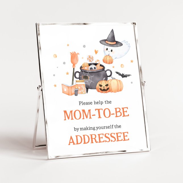 Baby is Brewing Orange Envelope Station Poster (Baby is Brewing Baby Shower Envelope Station Sign)