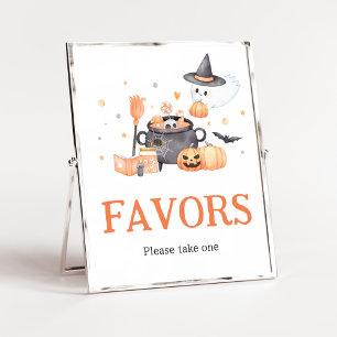 Baby is Brewing Orange Halloween Favours Poster