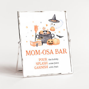 Baby is Brewing Orange Halloween Mum Osa Bar Poster