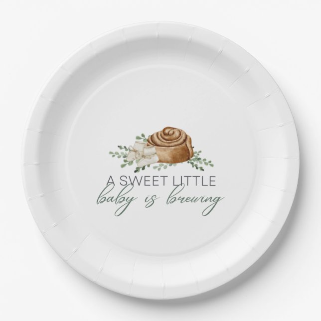 Baby is Brewing Pastry Paper Plate (Front)