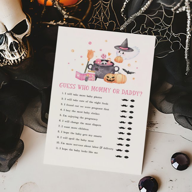 Baby is Brewing Pink Guess who Mummy or Daddy Game (Baby is Brewing Baby Shower Guess who Mommy or Daddy Game)