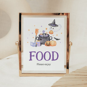 Baby is Brewing Purple Halloween Food Poster