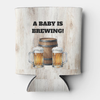 Baby is Brewing Rustic Co-Ed Shower Can Cooler