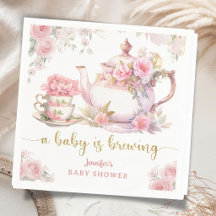 Baby Is Brewing Tea Baby Shower Pink Floral