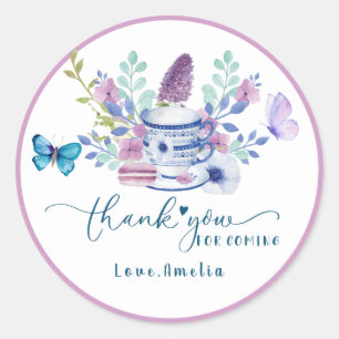 Baby is brewing tea party Baby shower Thank you Classic Round Sticker