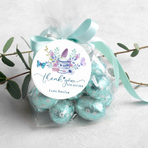 Baby is brewing tea party Baby shower Thank you Classic Round Sticker