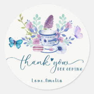 Baby is brewing tea party Baby shower Thank you Classic Round Sticker