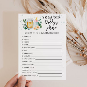 Baby Is Brewing Who can finish Daddy's phrase card
