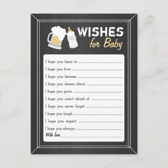 "Baby Is Brewing" Wishes Advice Card (Front)