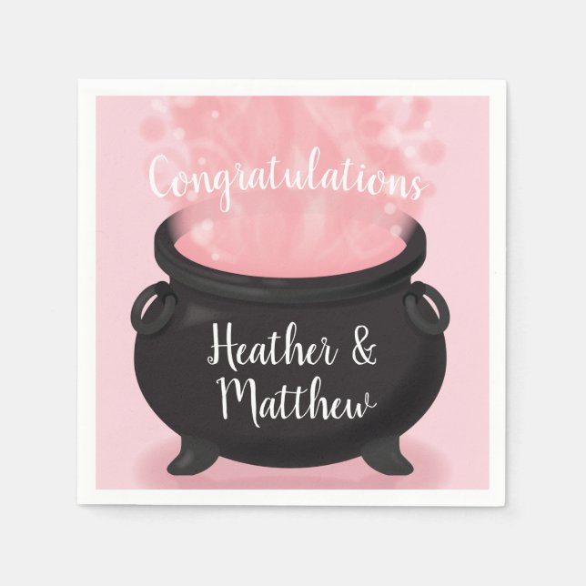 Baby is Brewing Witch Shower Gothic Pink Girl Napkin (Front)