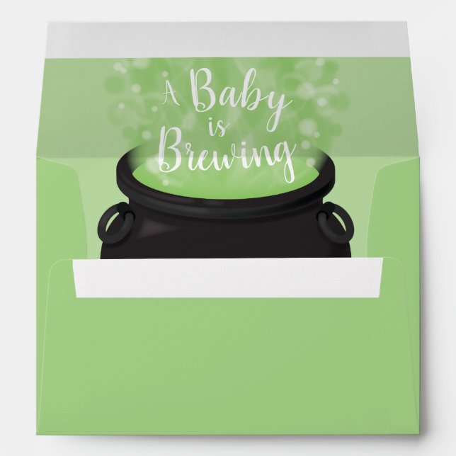 Baby is Brewing Witch Shower Halloween Cauldron Envelope (Back (Bottom))