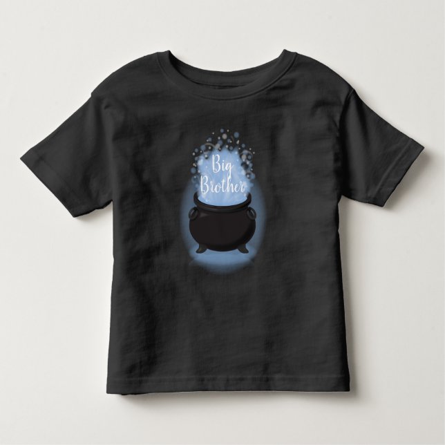 Baby is Brewing Witch Shower Halloween Cauldron Toddler T-Shirt (Front)