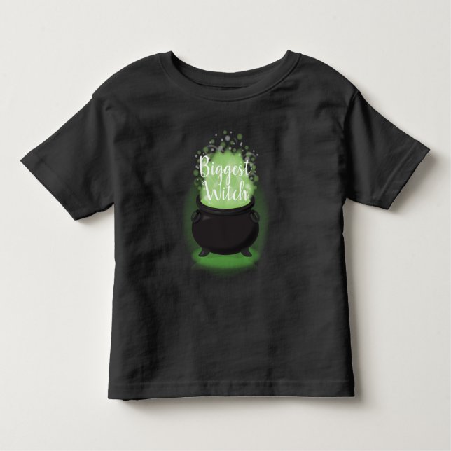 Baby is Brewing Witch Shower Halloween Cauldron Toddler T-Shirt (Front)