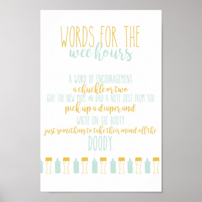 Baby is Brewing Words for the Wee Hours Poster (Front)