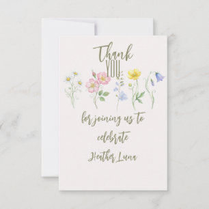 Baby is in Bloom, Single Flowers Baby Shower Thank You Card