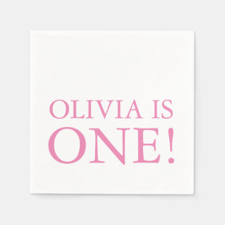 Baby is One First Birthday Party Napkins Custom