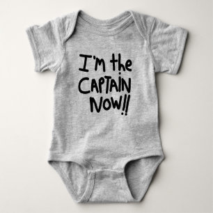 BABY IS THE CAPTAIN - BOTTOM LINE. BABY BODYSUIT