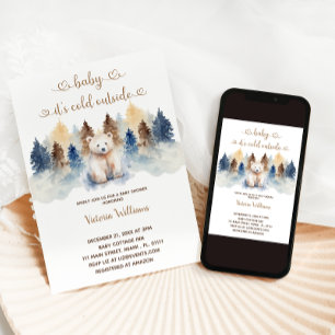 Baby IT’s cold Bear Baby Shower Invitation