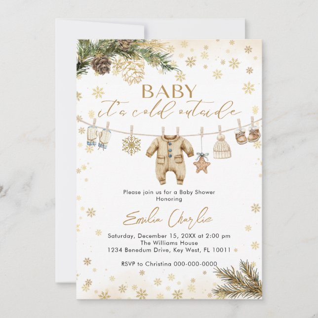  Baby it’s Cold Outside Baby Shower Invitation (Front)