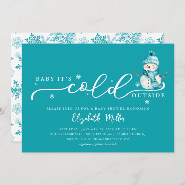 Baby It’s Cold Outside Baby Shower Invitation (Front/Back)