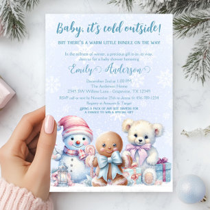 Baby, It’s Cold Outside Winter Baby Boy Shower Invitation