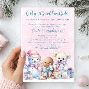 Baby, It’s Cold Outside Winter Baby Girl Shower Invitation