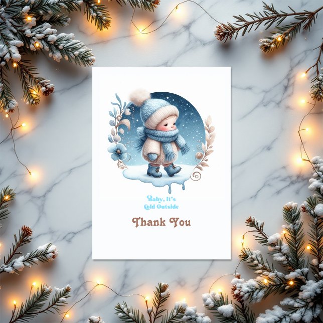 "Baby It’s Cold Outside" Winter Baby Shower Thank You Card ("Baby It’s Cold Outside" Winter Baby Shower Thank You Card)