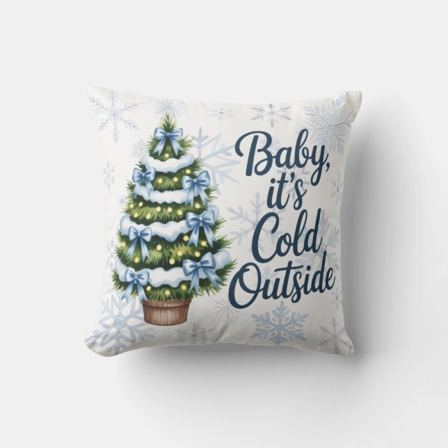 Baby, It’s Cold Outside Winter Boy Baby Shower Cushion (Front)