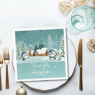 Baby It’s Cold Outside Winter Woodland Baby Shower Napkin