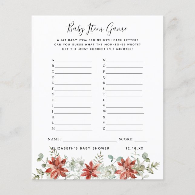 Baby Item Game | Baby Shower Game (Front)