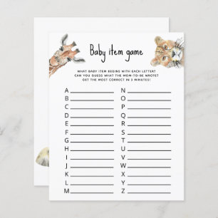 Baby item game - Safari animals baby shower