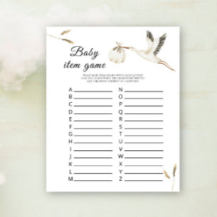 Baby Item Game. Stork Baby Shower Game
