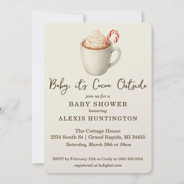 Baby, it's Cocoa Outside Baby Shower Invitation (Front)