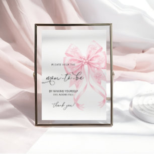 Baby Its Cold Bow Baby Shower Address an Envelope Poster