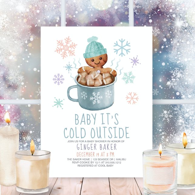 Baby It's Cold Cookies & Cocoa Boy Baby Shower  Invitation (Creator Uploaded)