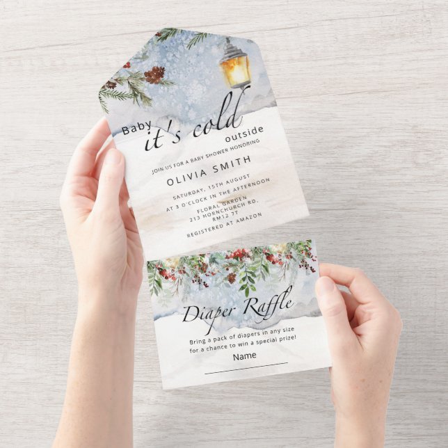 Baby it's cold outside All In One Invitation (Tearaway)