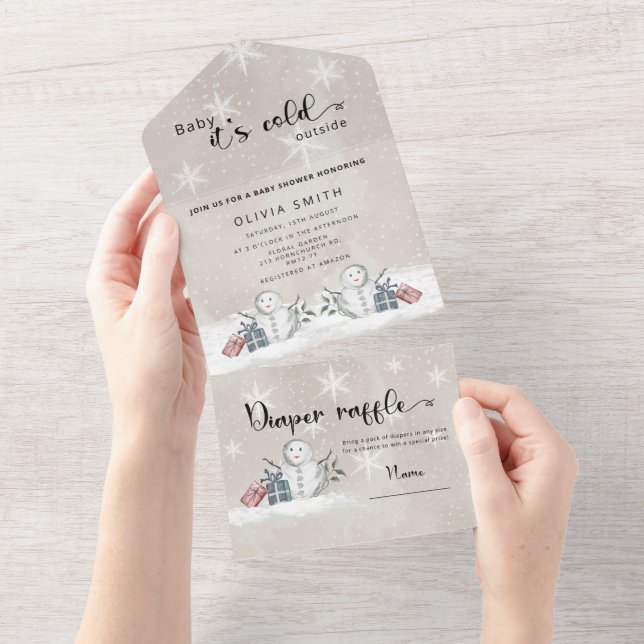Baby it's cold outside All In One Invitation (Tearaway)