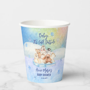 Baby It's Cold Outside Arctic Animals Baby Shower Paper Cups