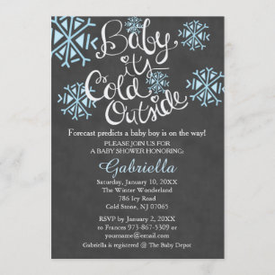 Baby It's Cold Outside Baby Boy Shower Invitation