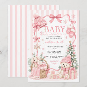 Baby It's Cold Outside Baby Girl Shower Invitation