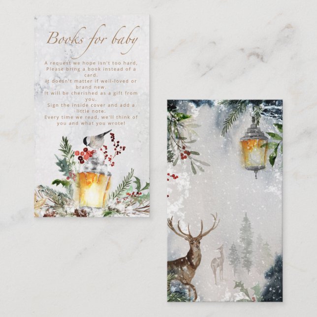 Baby it's cold outside baby shower books for baby  enclosure card (Front/Back)