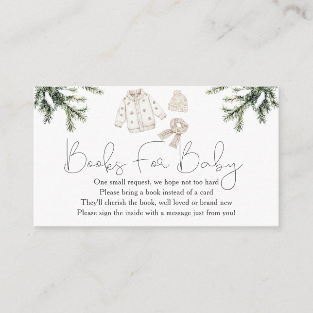 Baby It's Cold Outside Baby Shower Books For Baby Enclosure Card (Front)