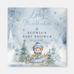 Baby It's Cold Outside Baby Shower Boy Favours Magnet