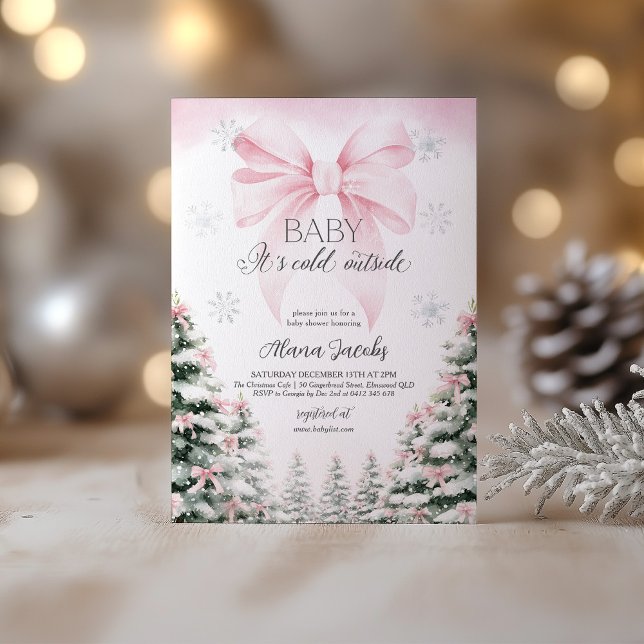 Baby Its Cold Outside Baby Shower Christmas Tree Invitation (Baby its Cold Outside | Christmas tree Baby Shower)