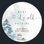 Baby its cold outside baby shower classic round sticker<br><div class="desc">Baby its cold outside baby shower Classic Round Sticker.
Matching items available! Check the collection!</div>