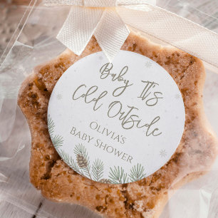 Baby It's Cold Outside Baby Shower Classic Round Sticker
