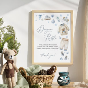 Baby Its Cold Outside Baby Shower Diaper Raffle Poster