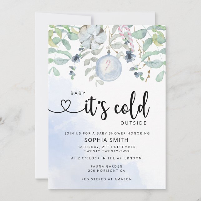 Baby it's cold outside baby shower invitation (Front)