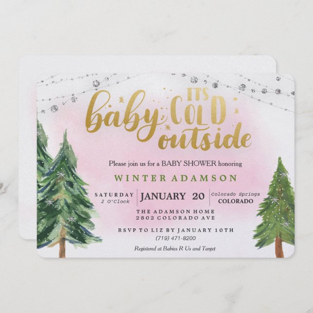 Baby Its Cold Outside Baby Shower Invitation (Front/Back)